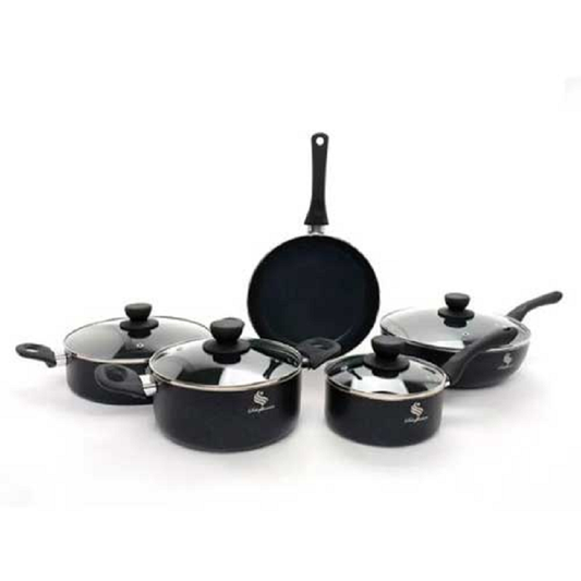 Set ollas en marmol 9 pzs negro